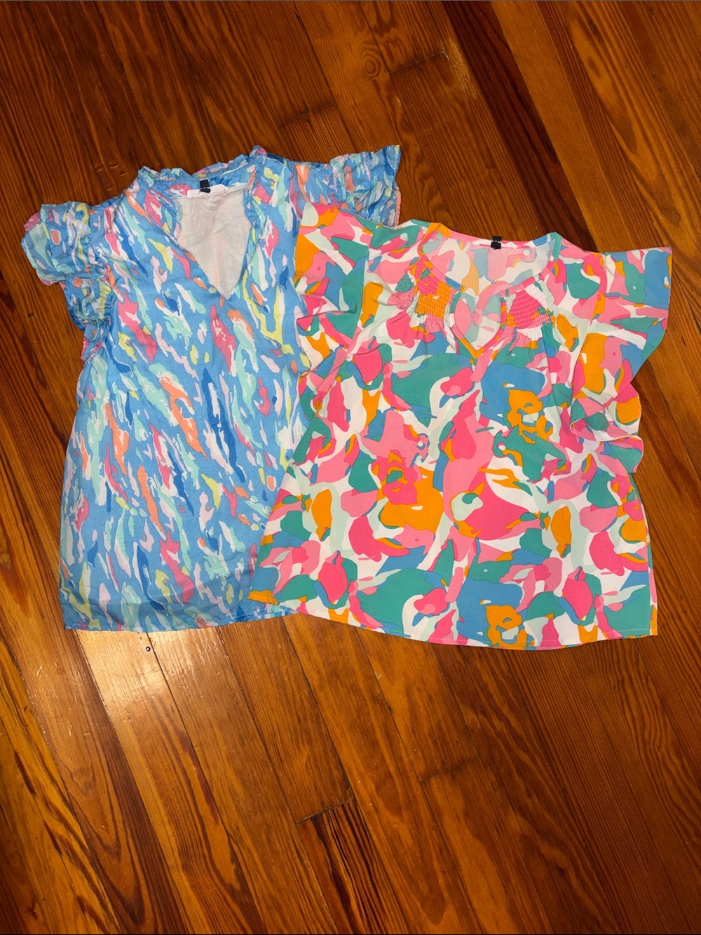 Michelle McDowell Women’s Lot of 2 Multicolor Flutter Sleeve Tops